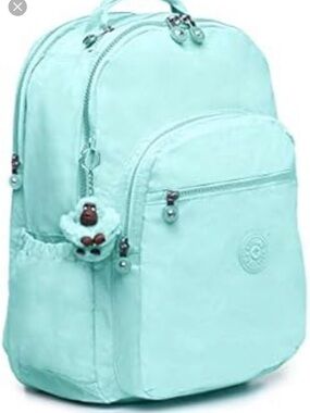 Kipling Light Blue Nylon Bag with Logo